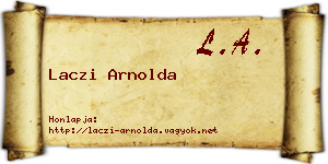 Laczi Arnolda névjegykártya
